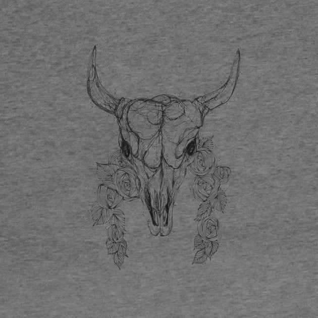 Cow Skull by InkedinRed